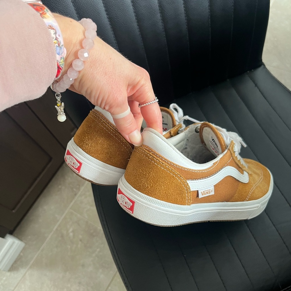 Vans Men's Tan and White Sneakers - Picture 5 of 6